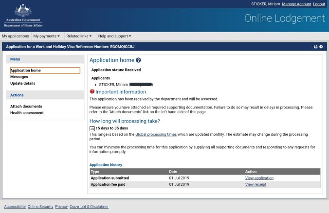 Homepage - ImmiAccount 19.07.2019